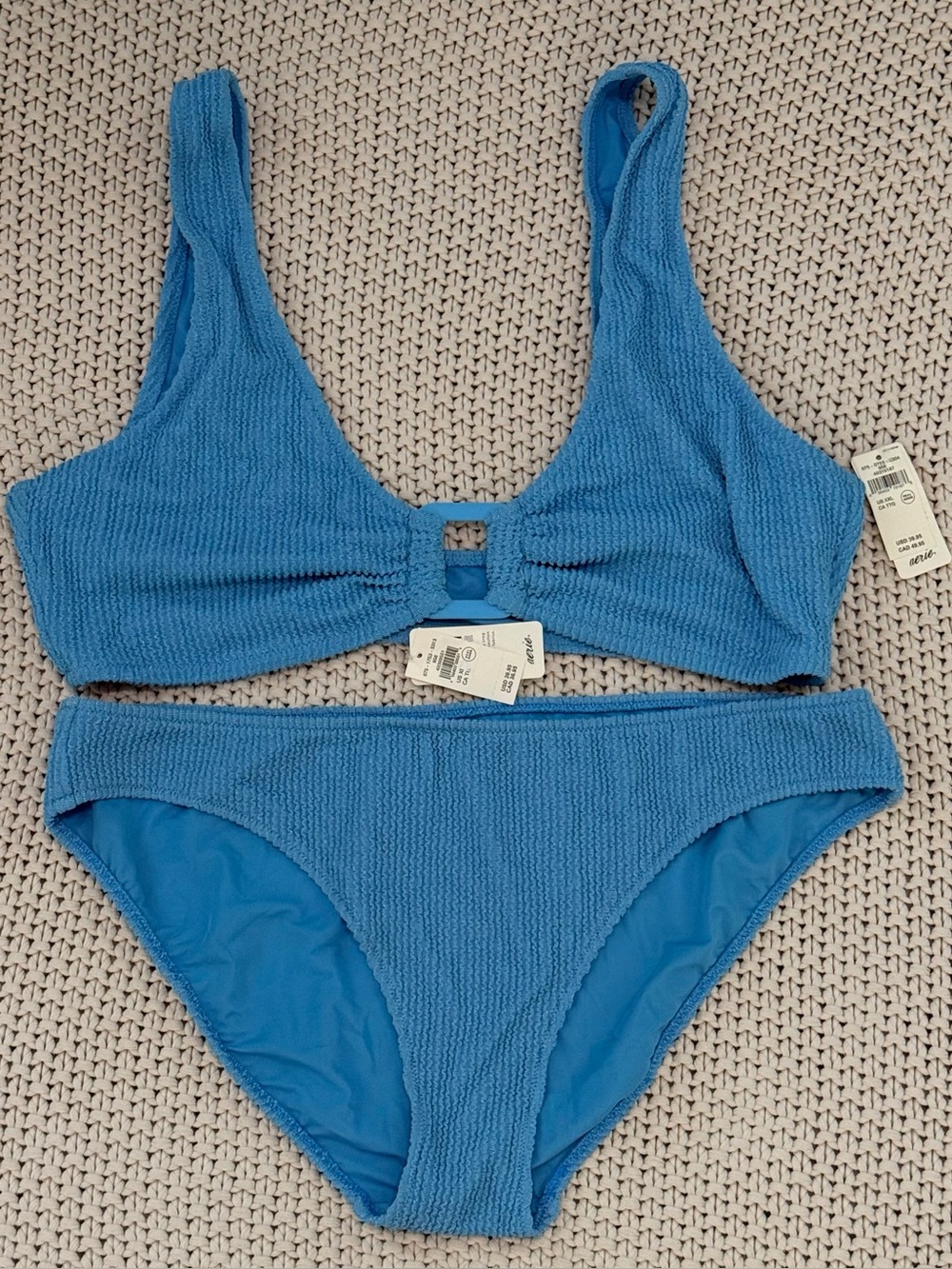 NWT Aerie Blue Bikini Set - XL Bottoms/ XXL Top